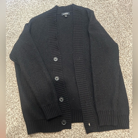 Men’s express cardigan. Black color men’s large - Picture 1 of 5